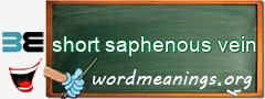 WordMeaning blackboard for short saphenous vein